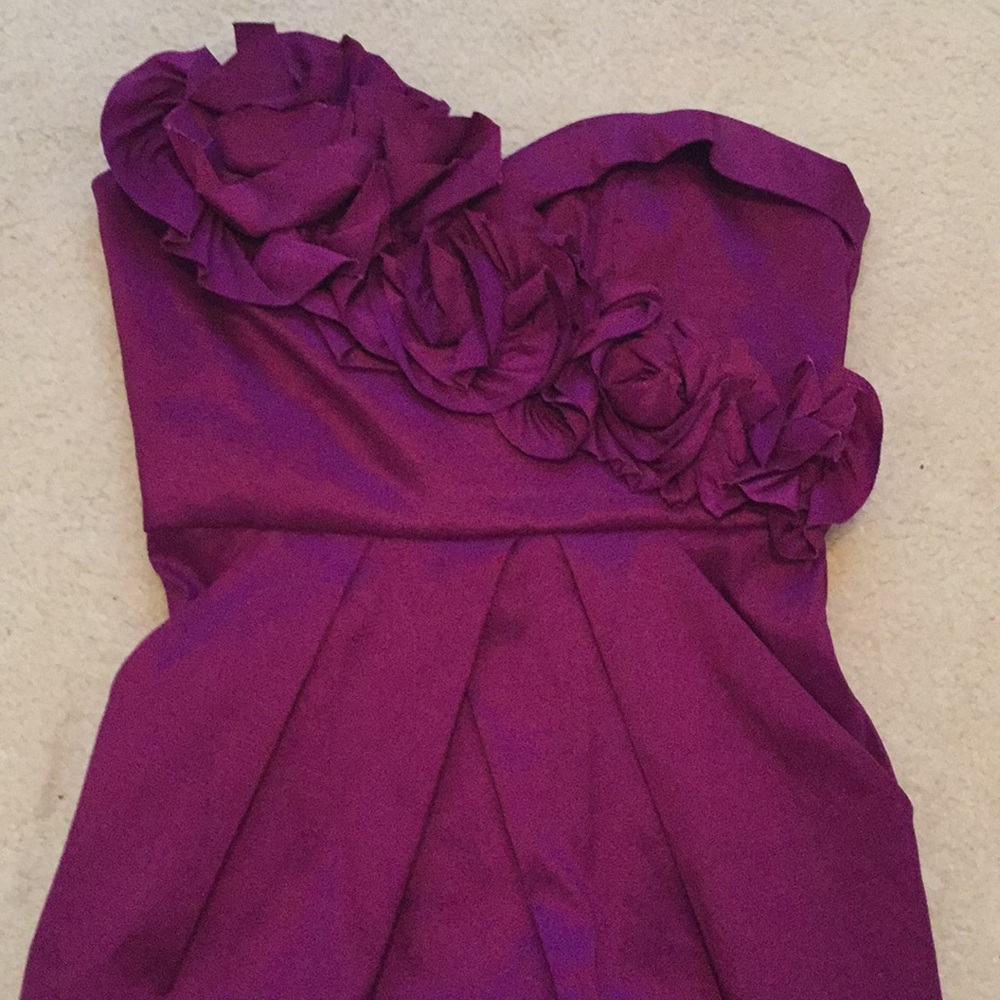 NWOT purple maxandcleo BCBG strapless mini dress - Picture 5 of 8